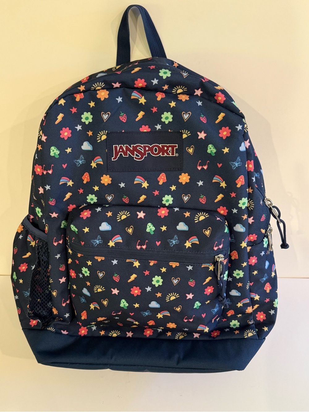 JanSport Navy Kids Backpack with Multicolor Print
